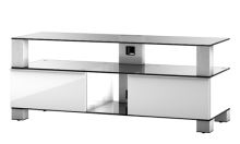 MD 9120  C-INX-WHT - stolek čirá skla,nerez, bílá