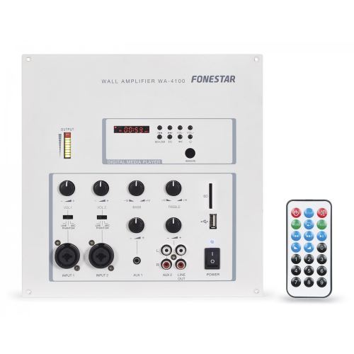 Fonestar WA-4100 - Nástěnný vestavný zesilovač s mix pultem a USB / MP3 přehrávačem
